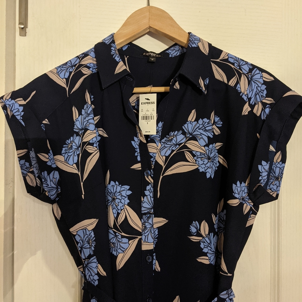 Express navy blue dress size small
